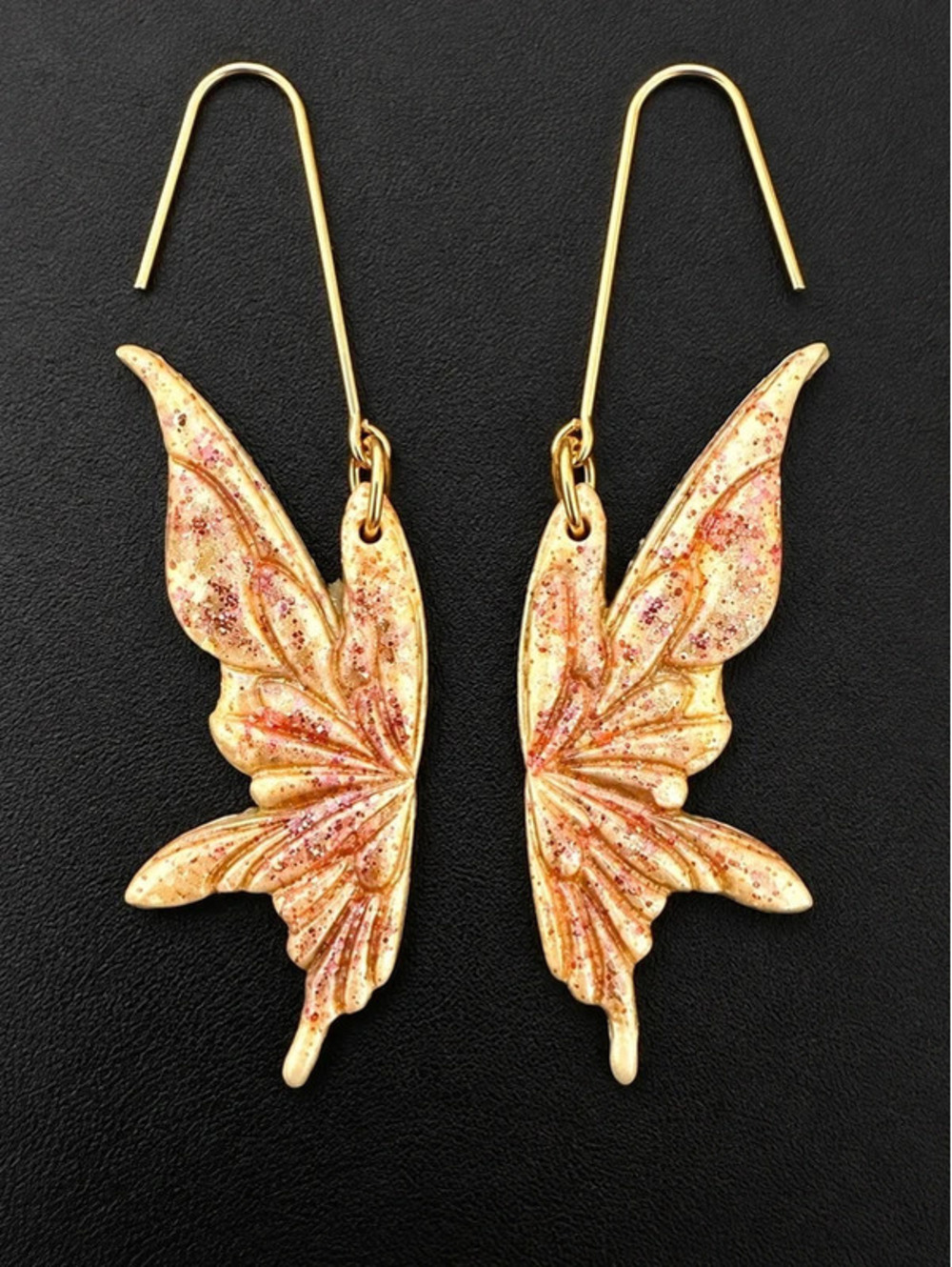 Pink Butterfly Wing Dangle Earrings Fairycore Statement Jewelry Gift for Her